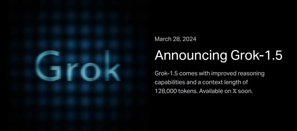 马斯克旗下人工智能公司 xAI 近日在官方博客中宣布，正式推出 Grok-1.5 大语言模型。