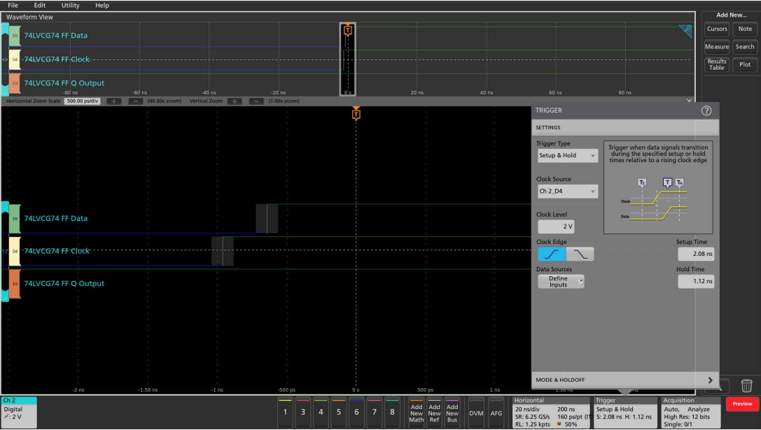 用混合信号示波器识别建立和保持时间违规